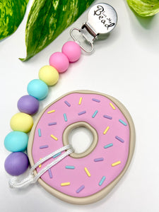 Pink Doughnut | Teething Clip