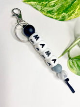 Load image into Gallery viewer, MAMA Keychain | Black &amp; Grey | Silicone Letters

