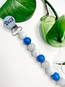 Soother Clip | Blake | Blue + Grey