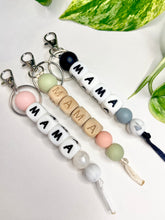Load image into Gallery viewer, MAMA Keychain | Pink &amp; Pearl | Silicone Letters
