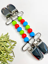 Load image into Gallery viewer, Glove/Mitten Clips | Blue, Green &amp; Red
