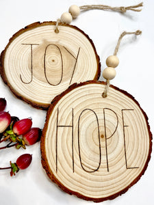 Ornaments | Wood Slice | JOY + HOPE
