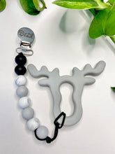 Load image into Gallery viewer, Teething Clip | Antler | Grey
